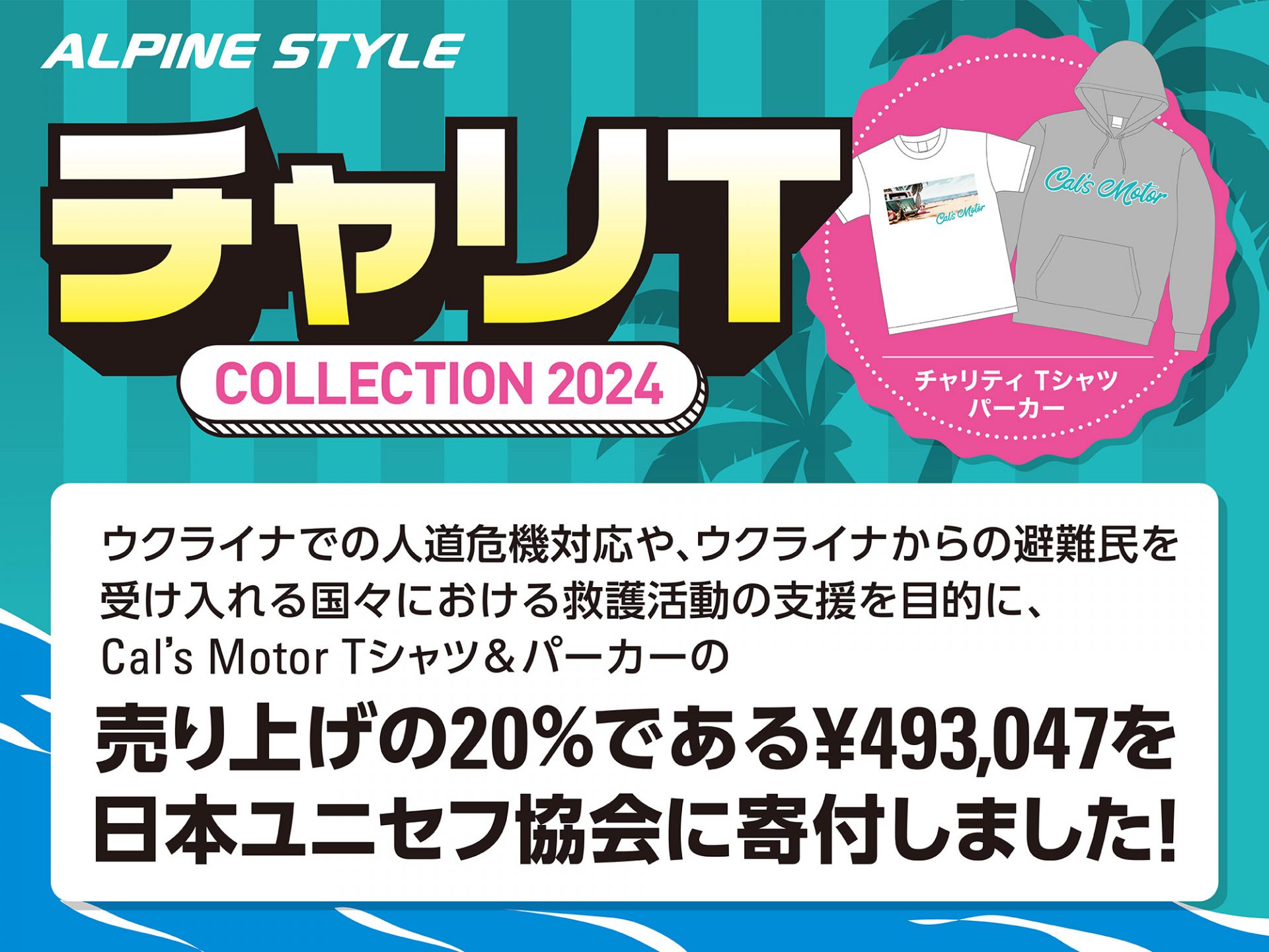 チャリティコレクション2024寄付のご報告 - アルパインスタイル ALPINESTYLE